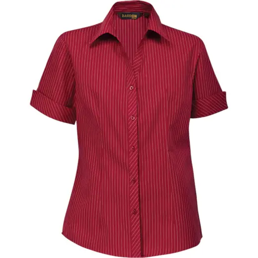 Ladies Quest Short Sleeve Blouse RedWhite